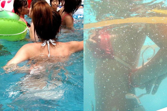 【水面下エロ画像】水面下での水着の女の子達の姿が想像以上にエロッ！ 23